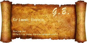 Grimme Bence névjegykártya